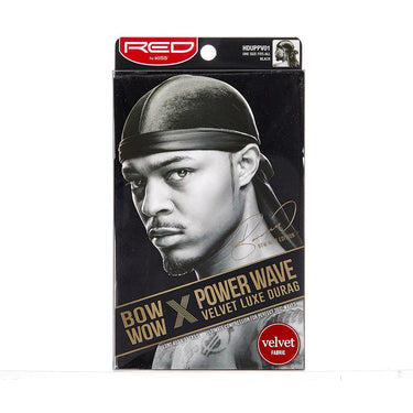 Red Premium Bow Wow Power Wave Crushed Velvet Durag Black HD71 - ANNS BEAUTY SUPPLY
